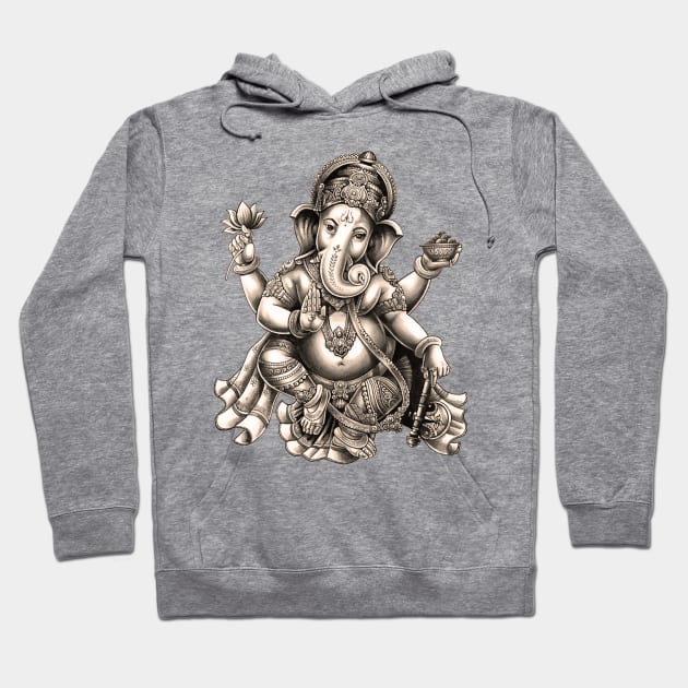 Ganesha Bali Souvenir Hindu Elephant God Yoga Ubud Hoodie by Closeddoor